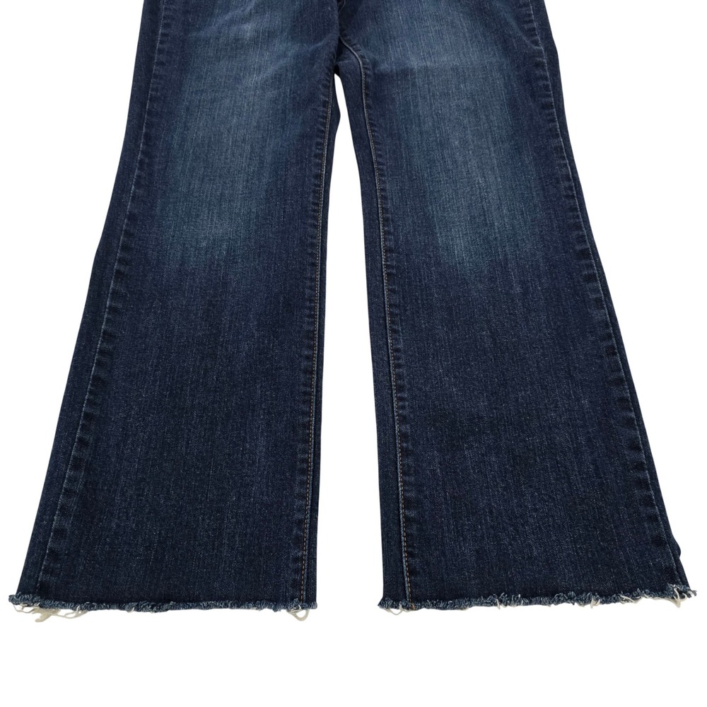 Levis 505 Straight Leg Jeans Dark Wash Raw Hem Denim Womens Size 12 - Picture 7 of 8